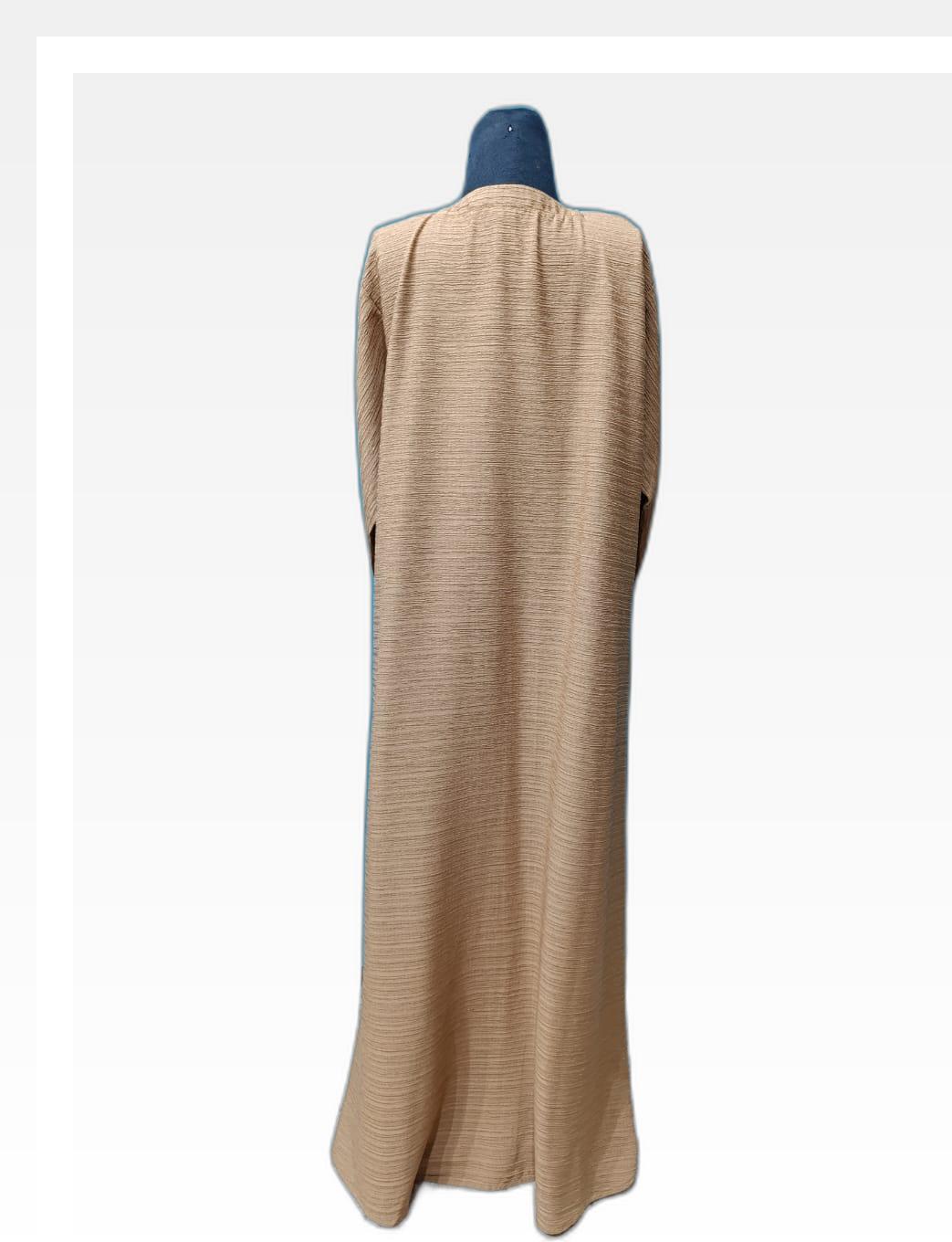 Graceful Light Brown Pleated Abaya – Timeless Elegance & Comfort