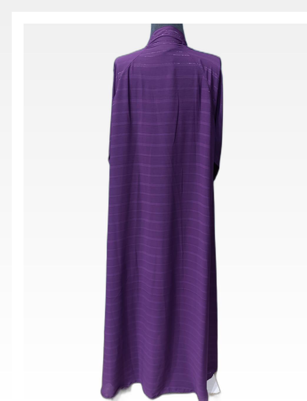 Elegant Purple Pleated Abaya – Graceful & Stylish