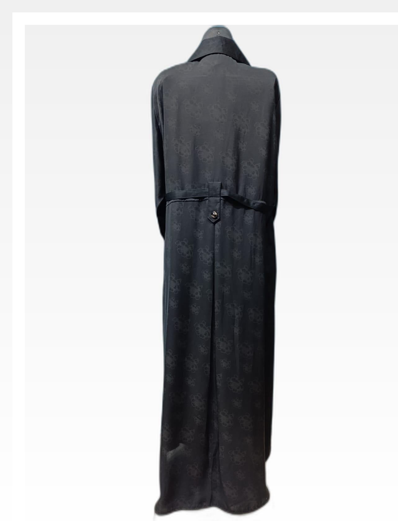 Black Abaya with Stylish Button Design & Elegant Black Belt