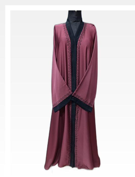 Elegant Brownish-Red Abaya – A Timeless Blend of Modesty & Style